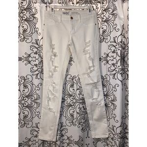 Target Mossimo distressed white skinny jeans